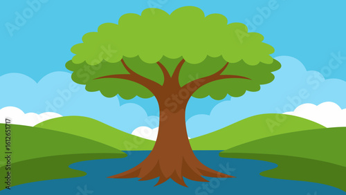 old tree quiet river