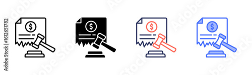 Penalty icon set multiple style collection
