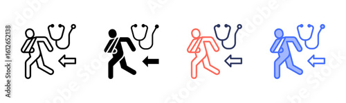 Outpatient icon set multiple style collection