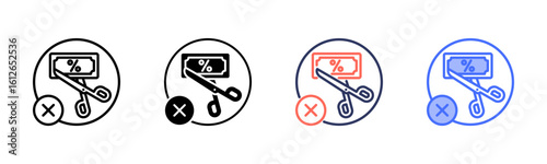 Tax Free icon set multiple style collection
