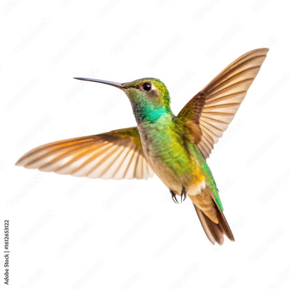 Fototapeta premium Hummingbird in flight isolated on transparent background
