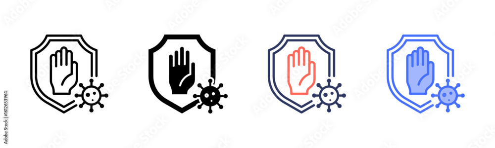 Obraz premium Preventive icon set multiple style collection