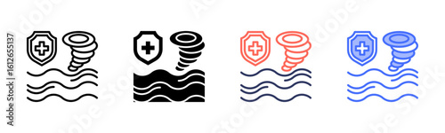 Catastrophic icon set multiple style collection