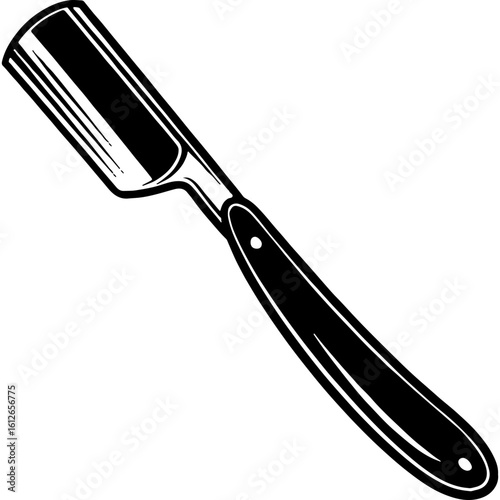 Classic Vintage Straight Razor Vector Illustration for Barbershop, Shaving, and Men's Grooming, Ideal Asset for World Beard Day Themes