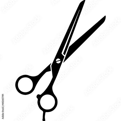 Professional Barbershop Scissors Icon for Hair Cutting, Beard Trimming & Styling. Grooming Tool for Salon & Personal Care.
