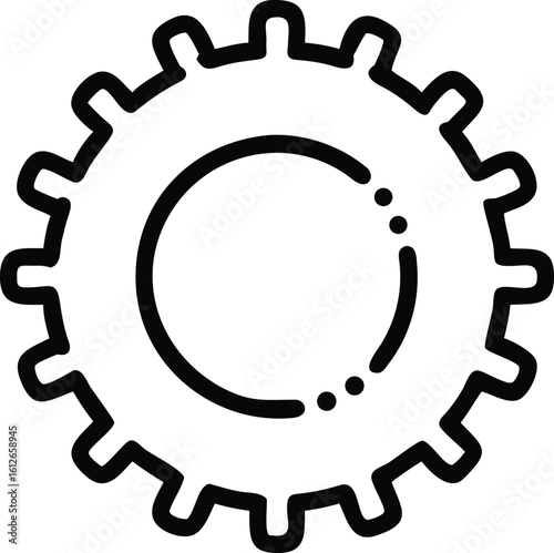 Simple Gear Outline cogwheel mechanical
