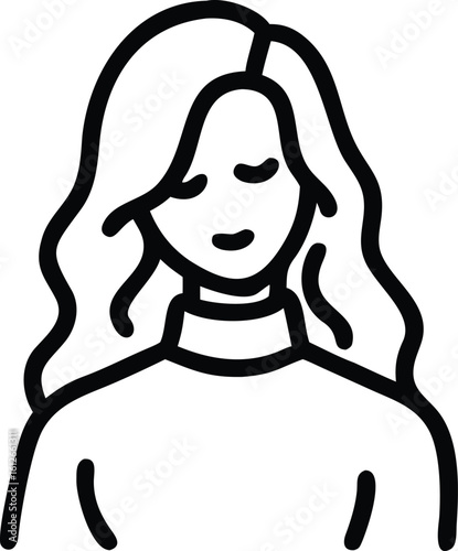 Young Woman with Wavy Blonde Hair silhouette long hair
