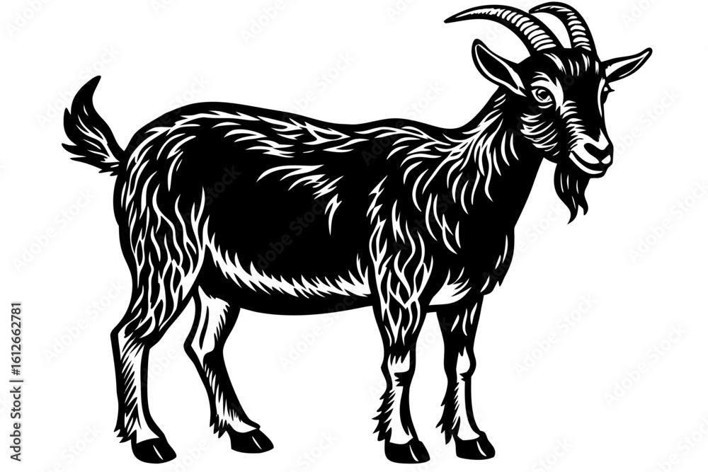 Fototapeta premium goat on white background vector 