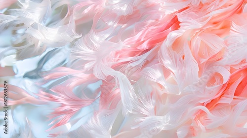 Soft Colorful Abstract Background with Flowing Light Pink and White Strands