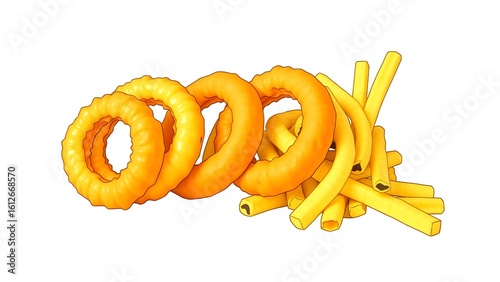 Onion Rings and Fries black