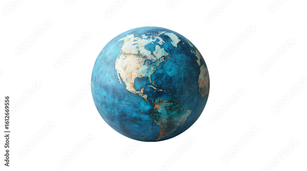 Fototapeta premium A detailed globe digital rendering isolated on white background