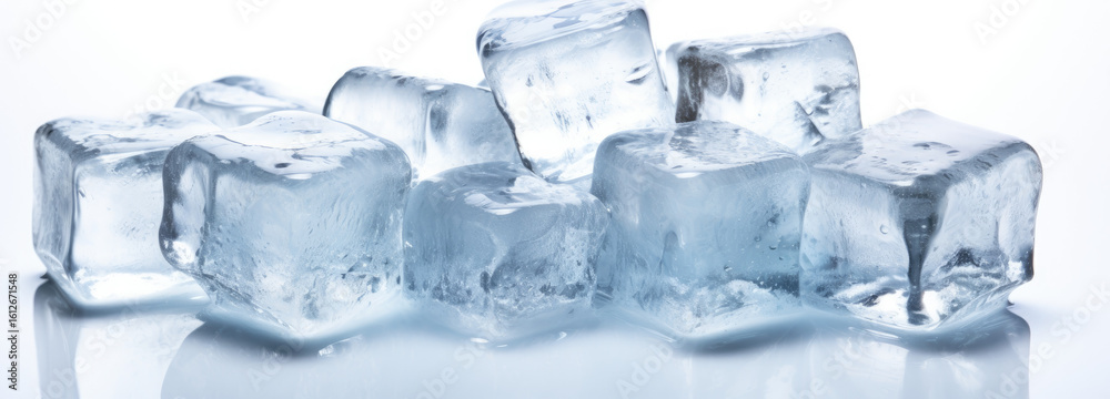 Obraz premium Refreshing Blue Ice Block Closeup with Crystal Clear Texture