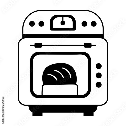 Bread maker oven icon in glyph style 

