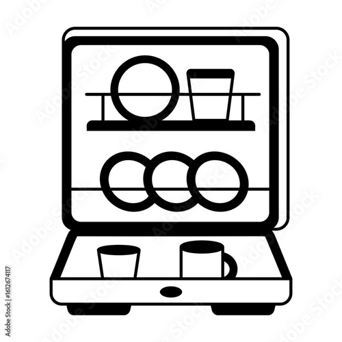 Dishwasher icon in glyph style 
