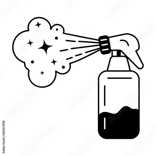 A glyph style icon of disinfectant spray 
