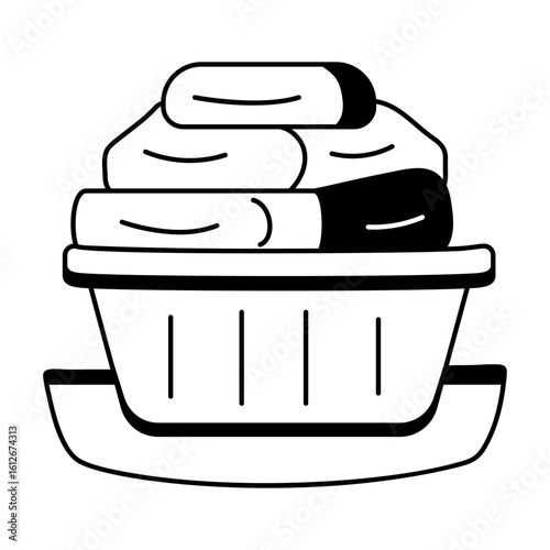 Clothes basket icon in glyph style 
