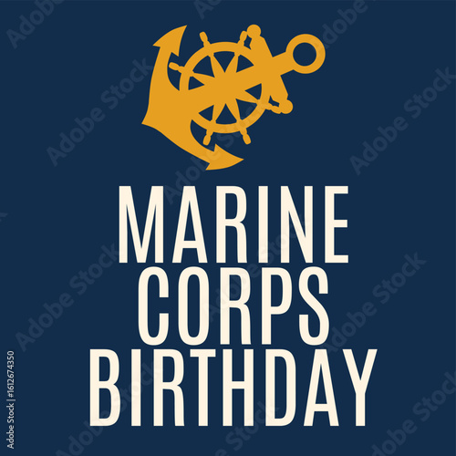 Happy Birthday United States Marine Corps. Suitable for posters, banner templates, and social media posts. Vector illustration design.
