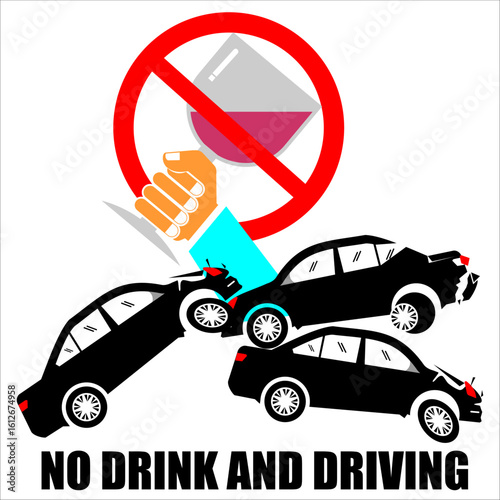 No Drink and driving, poster vector