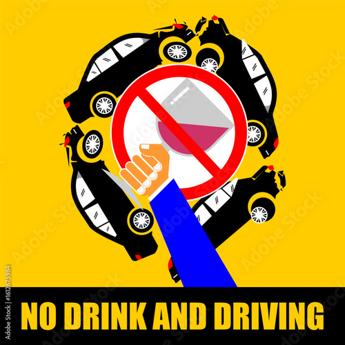 No Drink and driving, poster vector