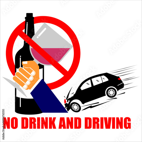 No Drink and driving, poster vector