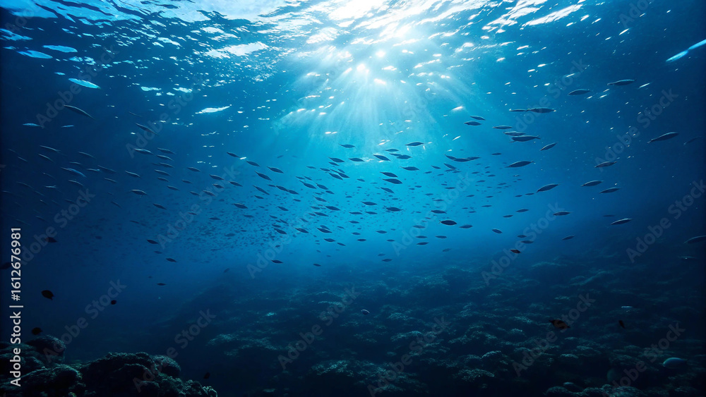 Fototapeta premium underwater view of the underwater world in the sea