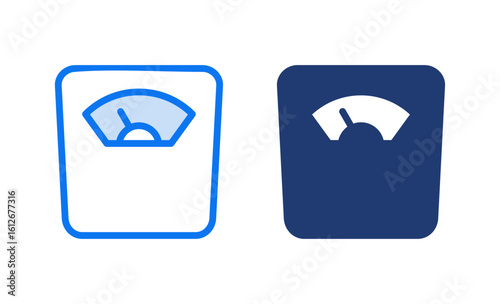 Scales icon vector illustration. Weight scale sign and symbol
