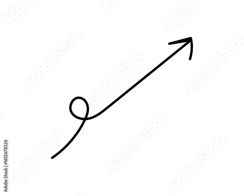 Curved Arrow with Loop Direction Symbol for Creative Design