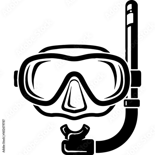 Snorkeling Mask & Snorkel Icon for World Tourism Day. Underwater Adventure, Beach Vacation, Travel & Water Sports Symbol