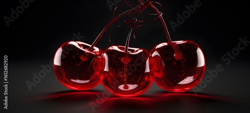 cherry Wireframe,creative commons attribution, Generative AI