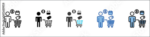 Consumer Behavior Icon Pack Multistyle Illustration
