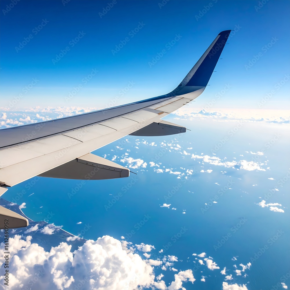Obraz premium Airplane wing view from above