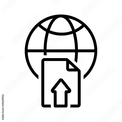 Vector black line icon for Upload