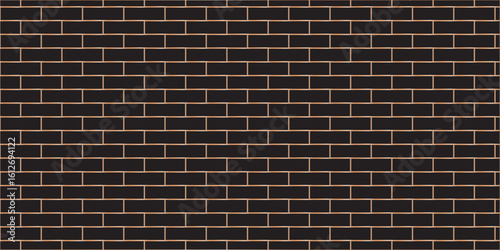 Abstract bathroom wall and floor brick wall texture background. black brick vector illustration texture of the wall with masonry Bricks laid in rows background.	