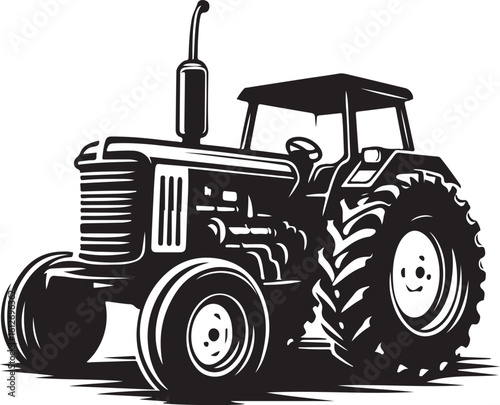 Farm Tractor Silhouette vector  Illustration. Tractor eps, Tractor Silhouette, Tractor Clipart design 