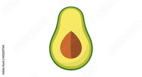 Healthy Halved Avocado Illustration