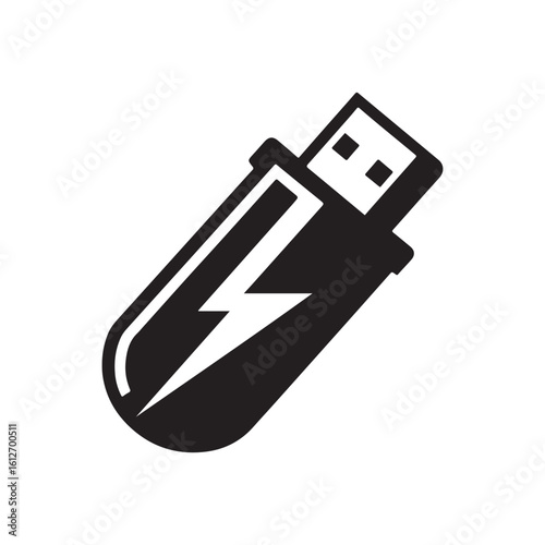 flash drive vector silhouette clip art logo design illustration