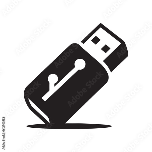 flash drive vector silhouette clip art logo design illustration