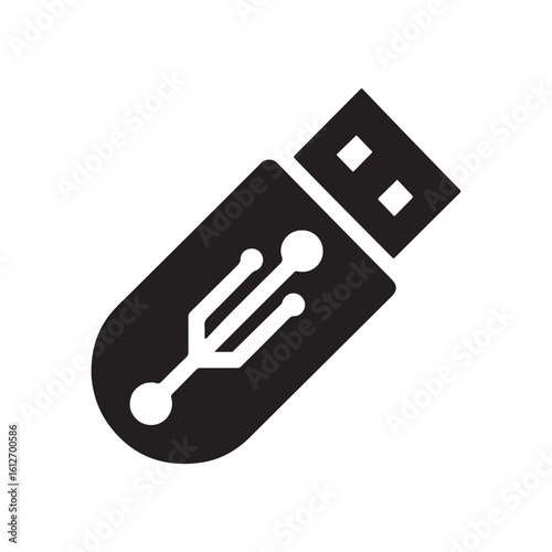 flash drive vector silhouette clip art logo design illustration