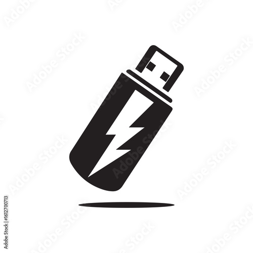 flash drive vector silhouette clip art logo design illustration
