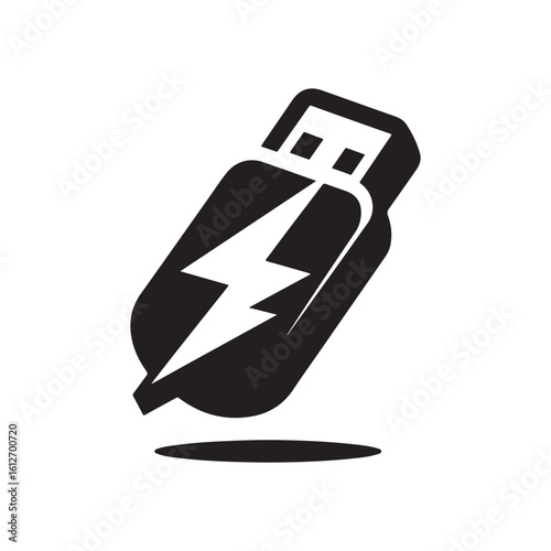 flash drive vector silhouette clip art logo design illustration