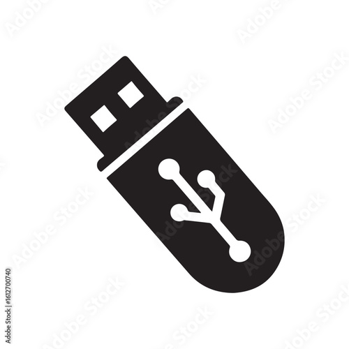 flash drive vector silhouette clip art logo design illustration