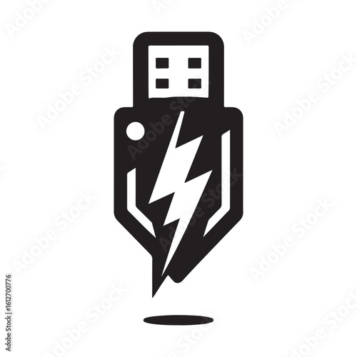 flash drive vector silhouette clip art logo design illustration