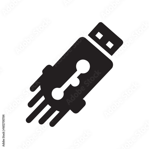 flash drive vector silhouette clip art logo design illustration