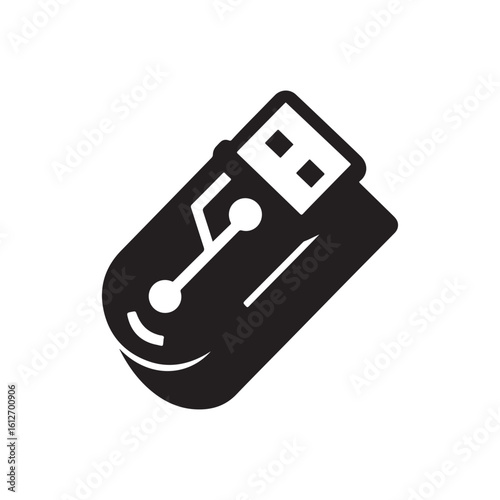 flash drive vector silhouette clip art logo design illustration