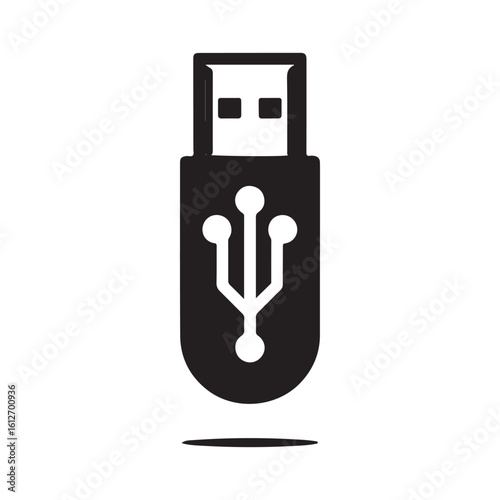 flash drive vector silhouette clip art logo design illustration