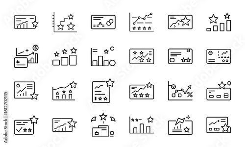 Bundle Icon Of Credit Rating Chart 