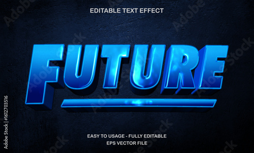 Future text effect, modern blue sci-fi 3d editable font futuristic for tech and digital theme