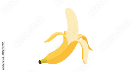Ripe Peeled Banana Illustration
