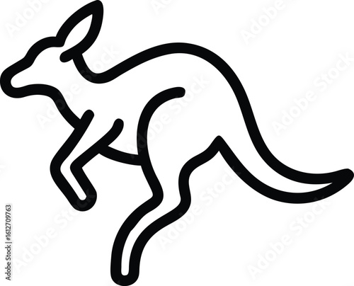 Dynamic black silhouette of a jumping kangaroo vector design depicting australian wildlife and movement for various creative projects