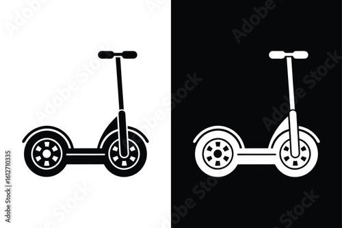 Personal Transporter Segway Icon. Electric Scooter Silhouette Vector